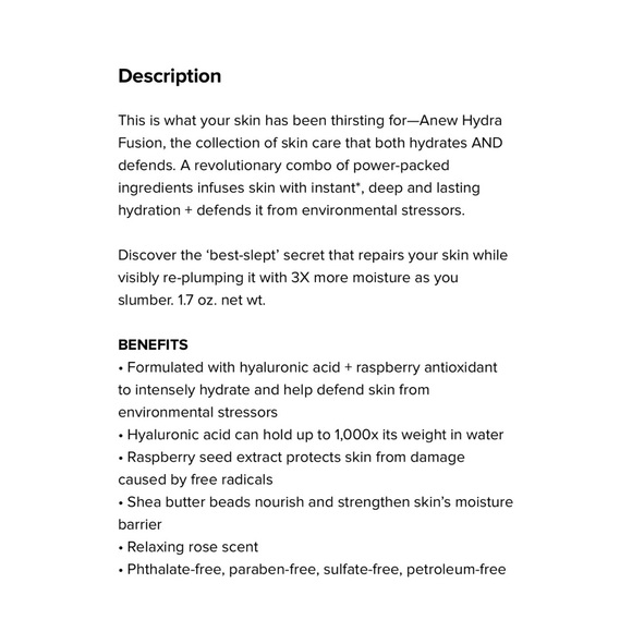 $10 ANEW HYDRO FUSION NEW IN BOX $10 if bundled - Picture 4 of 4